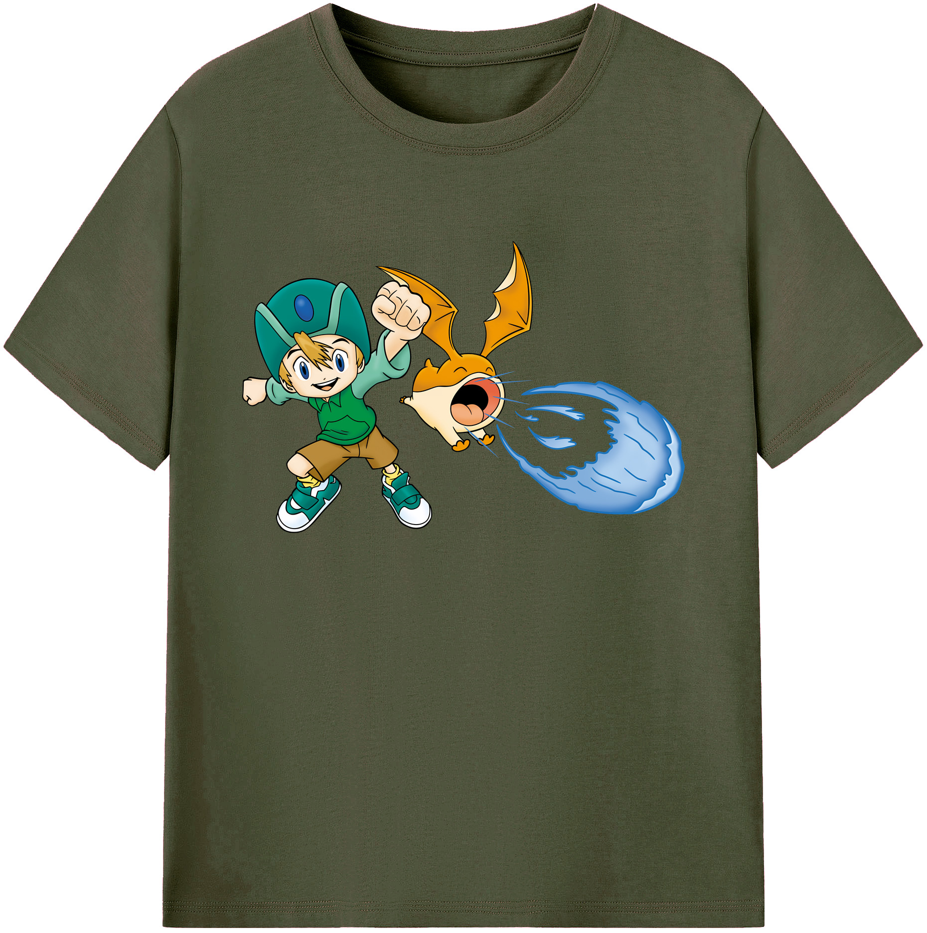 （画像用） Digimon デジタルモンスター/デジモン 綿100％ メンズ半袖Tシャツ｜肌触りやわらか＆通気性
